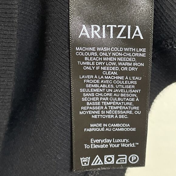 Babaton Aritzia Busy Tank Black Scoop Neck Top Women's Size Small Minimalist - Picture 7 of 9